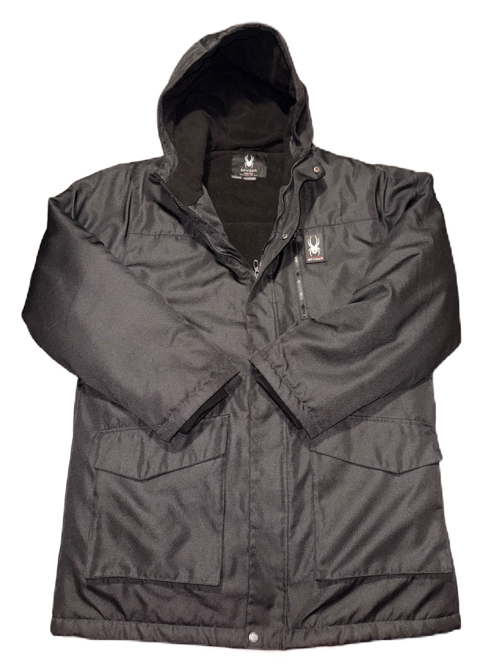 Spyder ThermaWeb Black Jacket XL Parka Waterproof Ski Coat Insulated EUC